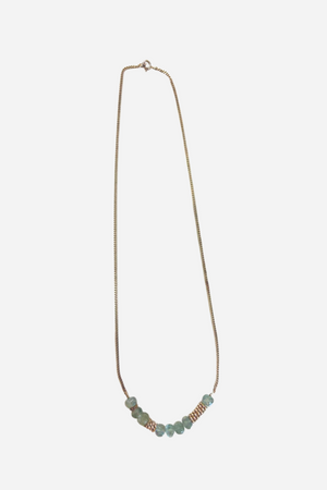Collar Aqua moss con beads