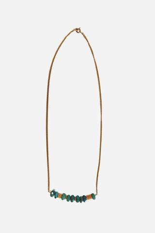Collar Aqua moss con beads