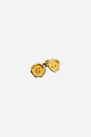 Aretes Sello - baño de oro