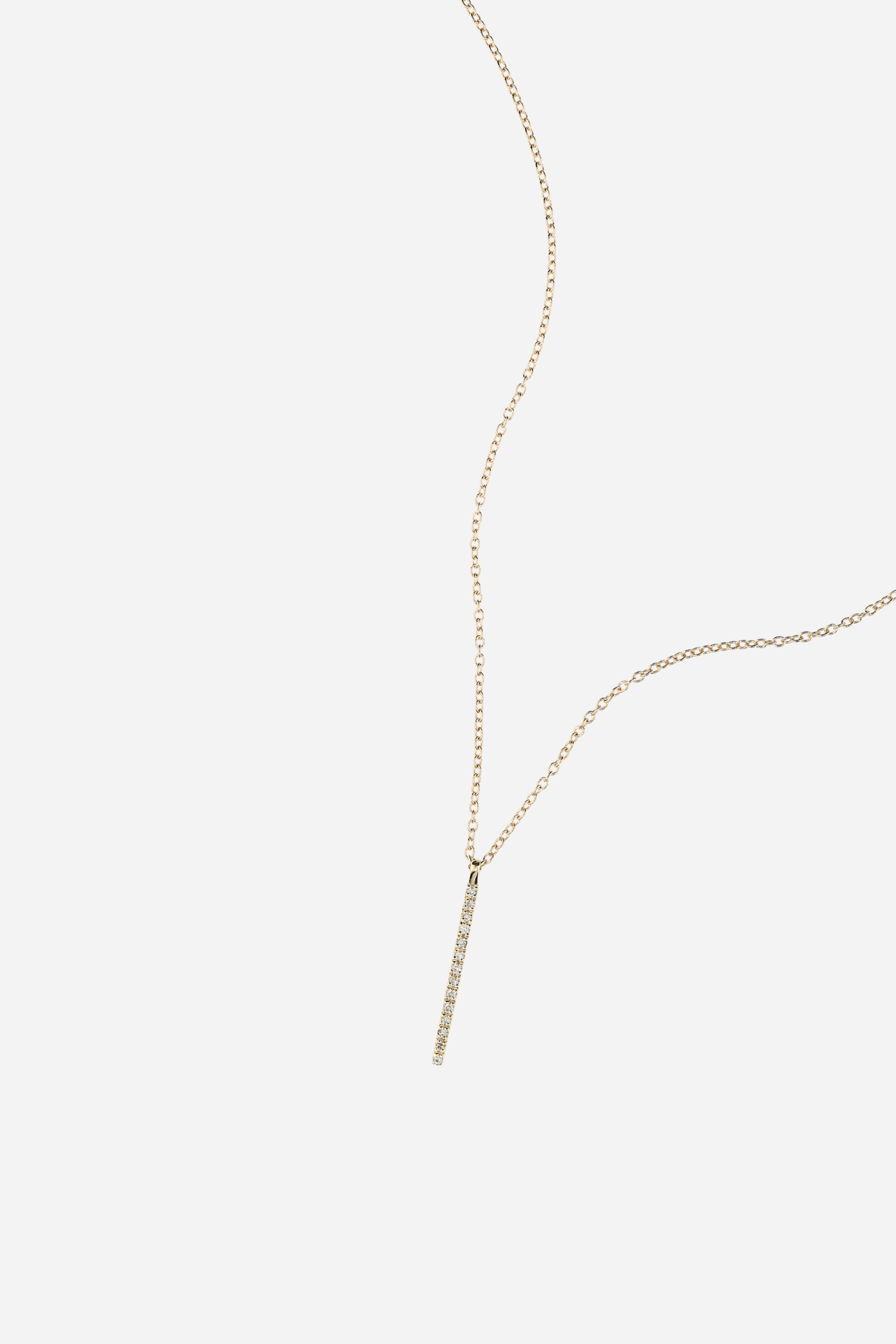 Collar Luna Menguante Vertical – oro 14K con diamantes