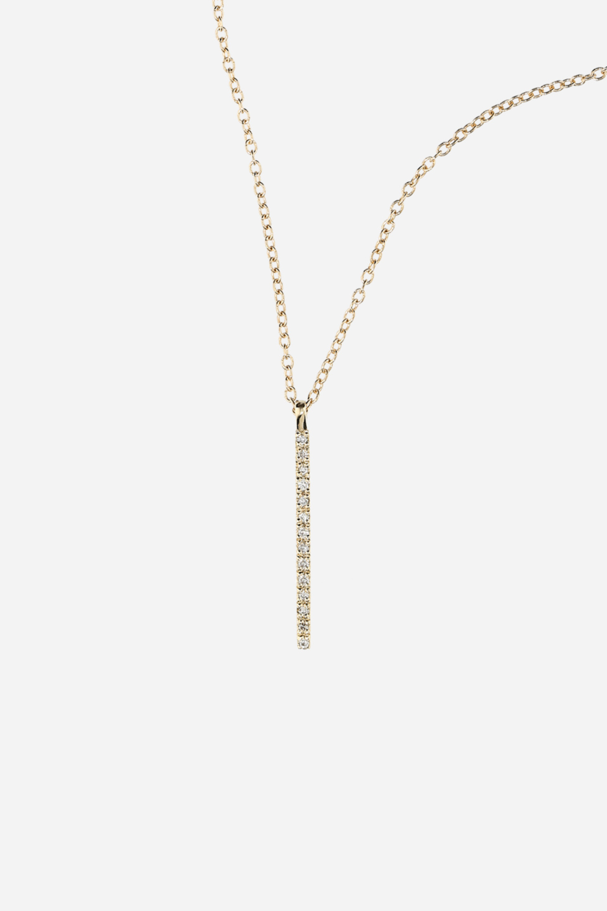 Collar Luna Menguante Vertical – oro 14K con diamantes