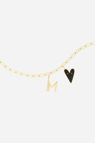 Collar Letra Origen Chica - Charm de corazón