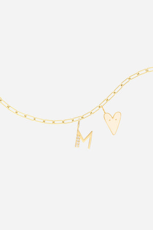 Collar Letra Origen Chica - Charm de corazón