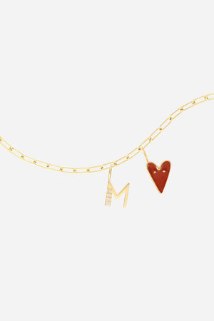Collar Letra Origen Chica - Charm de corazón