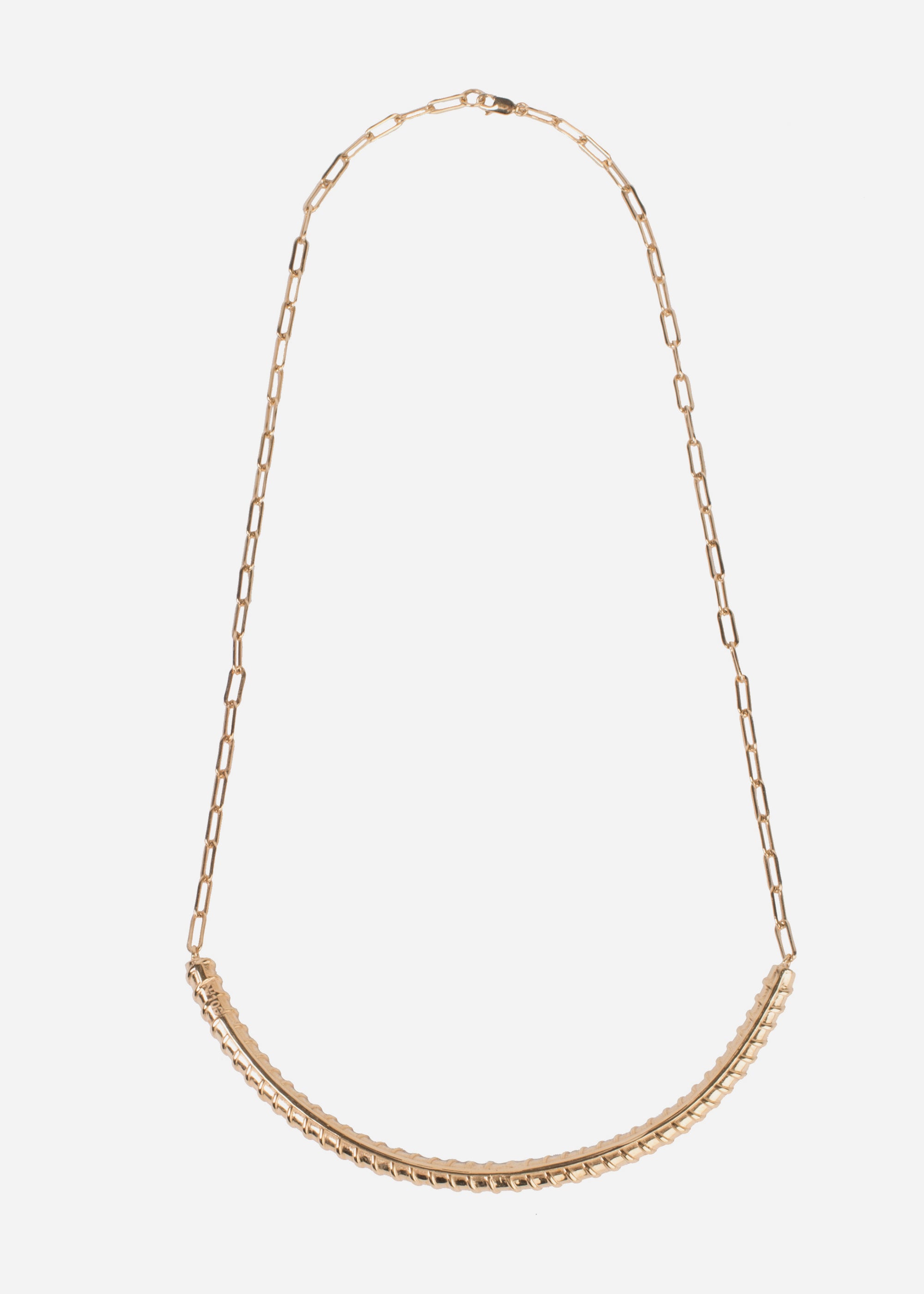 Collar Varilla de Construcción 7mm y Cadena – baño de oro