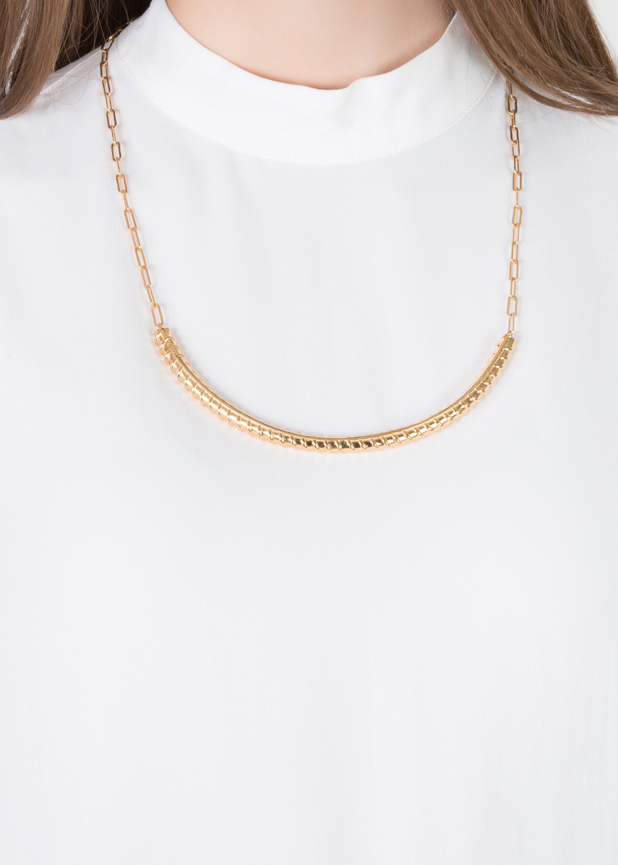 Collar Varilla de Construcción 7mm y Cadena – baño de oro