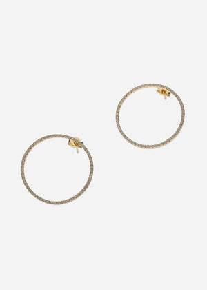 Aretes Luna Nueva Grandes – oro 14K con diamantes