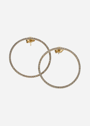 Aretes Luna Nueva Grandes – oro 14K con diamantes