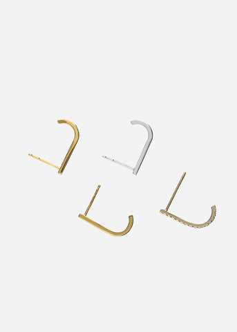 Arete Luna Menguante Curvo – oro 14K